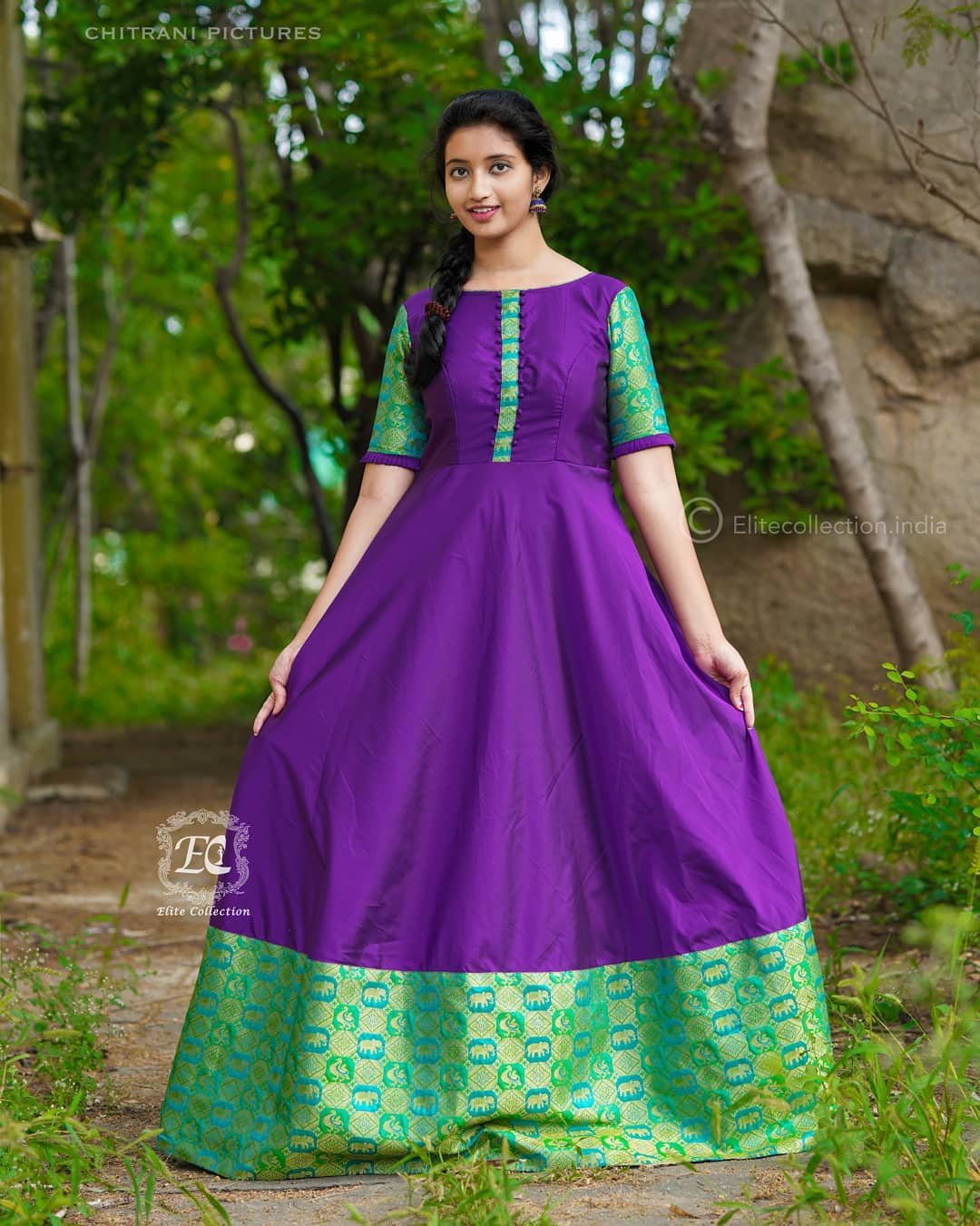 stylish ethnic long kurti to re-use old silk sarees