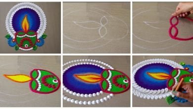 Photo of Easy Diya Rangoli Design For Diwali
