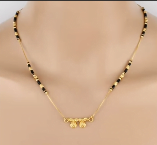 Short gold mangalsutra design - The Handmade Crafts