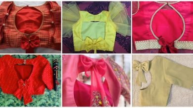 Photo of Bow style blouse designs back neck