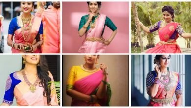 Photo of Mix and match blouse designs for pink silk sarees