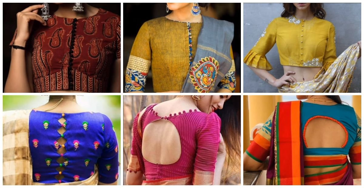 Latest blouse designs using potli button - The handmade craft