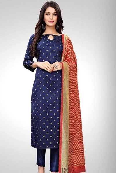 Banarasi suit sale neck design