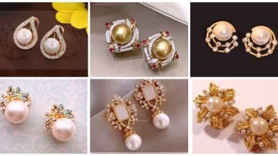 Photo of South Sea Pearl Round Floral Studs Earrings Design