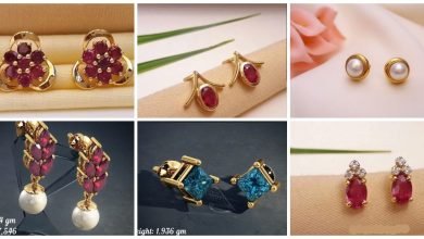 Photo of Gold Gemstone Earrings Designs