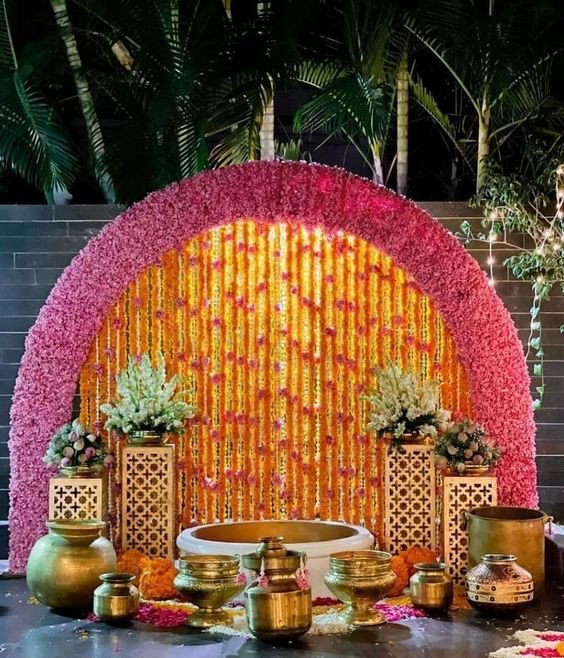 Haldi back drop design - The Handmade Crafts