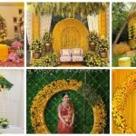 Haldi decor with different shades of yellow