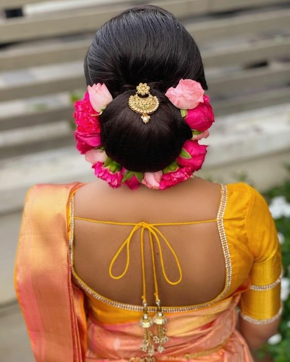 Bridal hair bun style