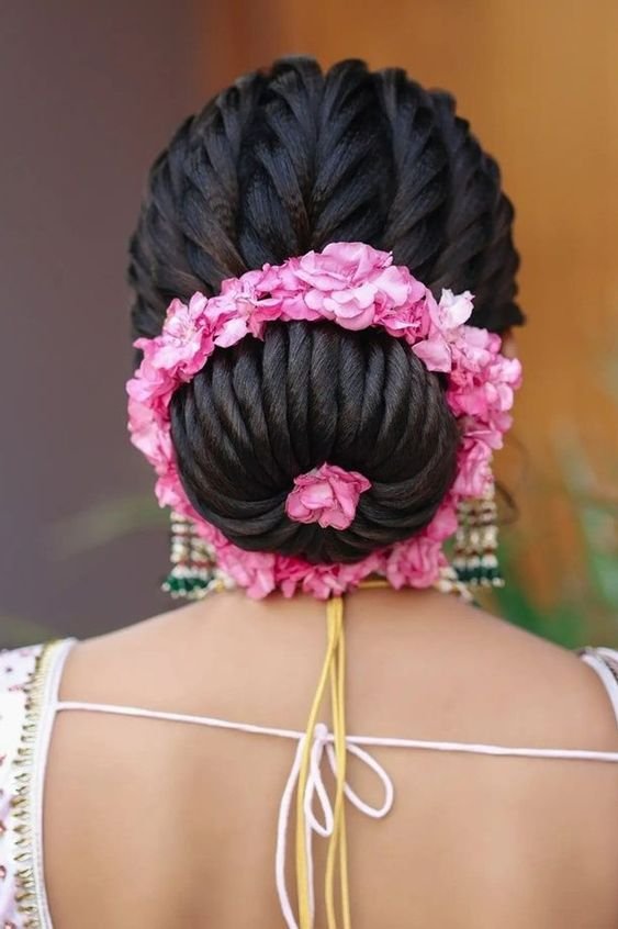 Bridal hair bun style