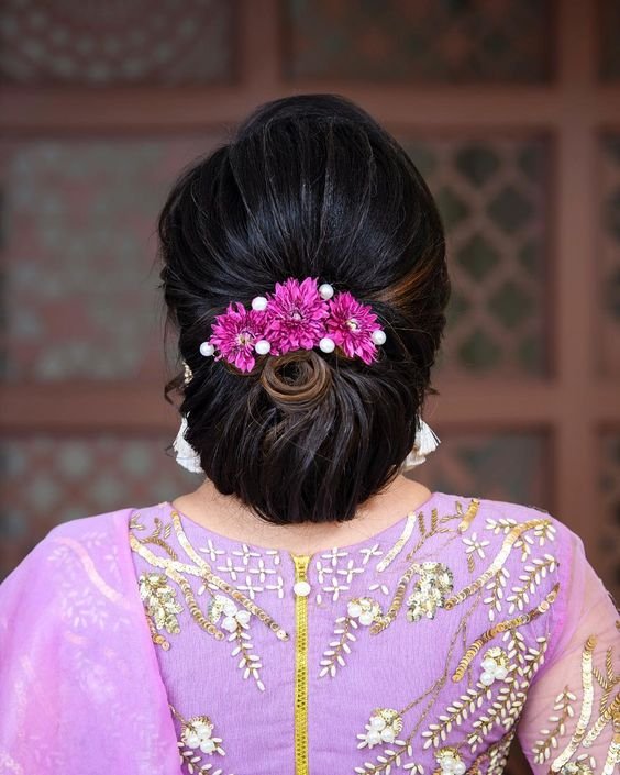Bridal hair bun style