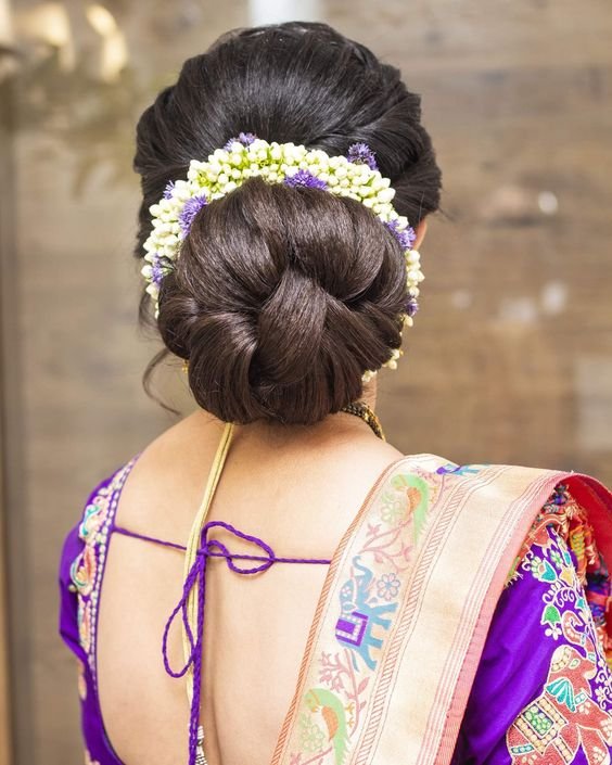 Bridal hair bun style